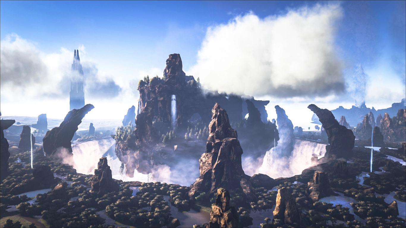 ARK The Center underwater biomes with lakes, ruins and underwater caves