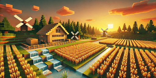 Construye automáticamente una granja de trigo en Minecraft: Trigo ilimitado con poco esfuerzo