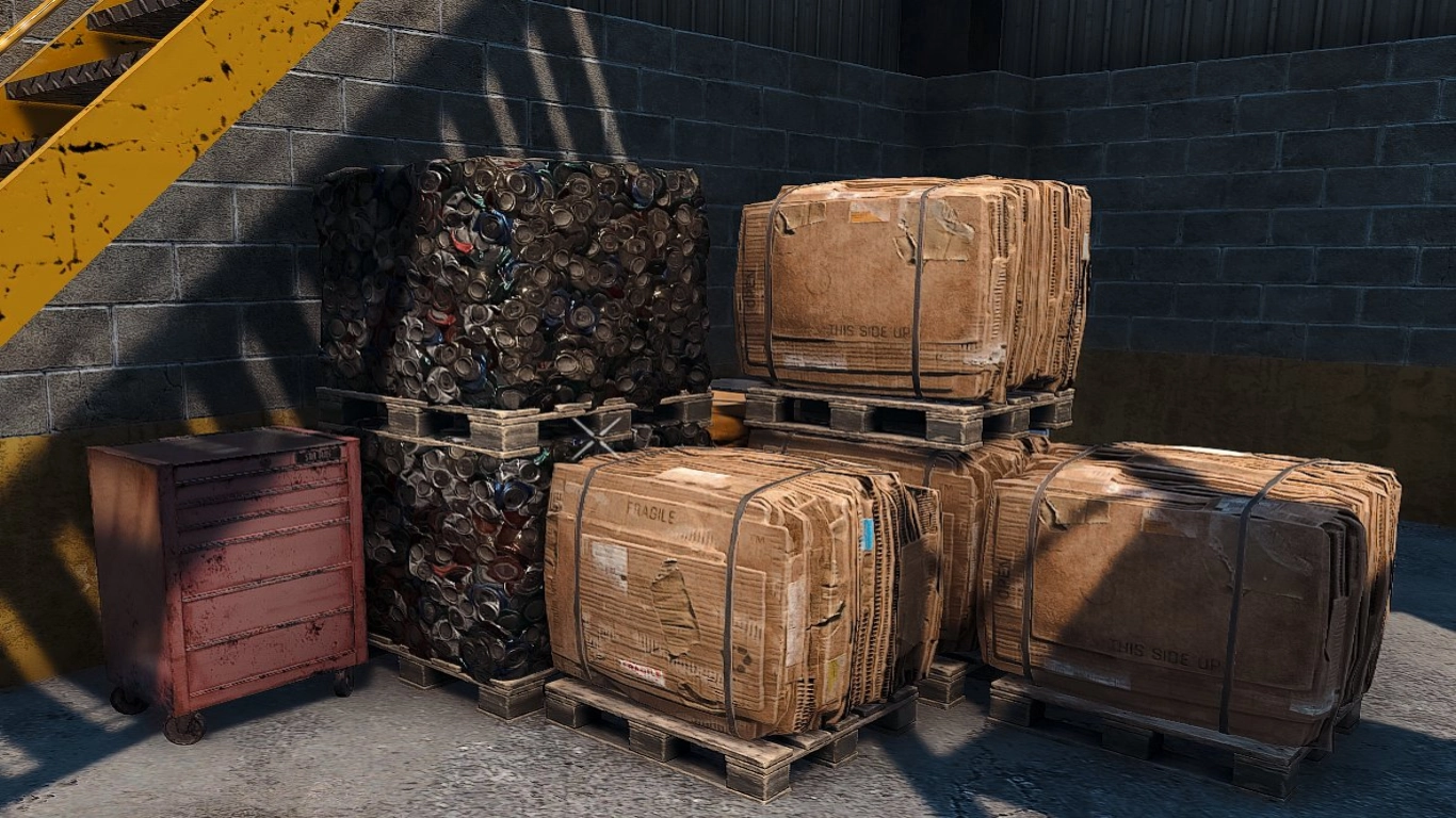 Material comparison: wood, cobblestone, concrete, and steel in 7 Days to Die 2.0