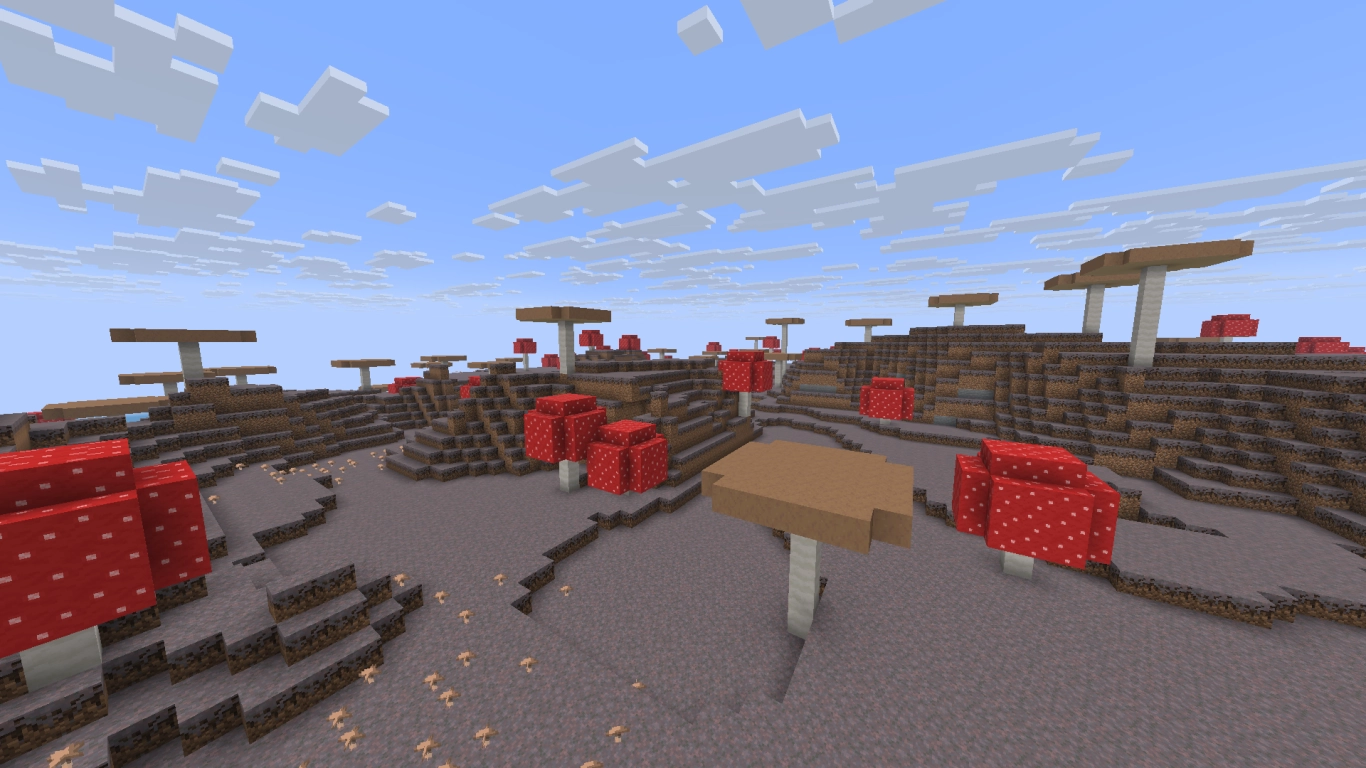 Mushroom island with large red mushroom