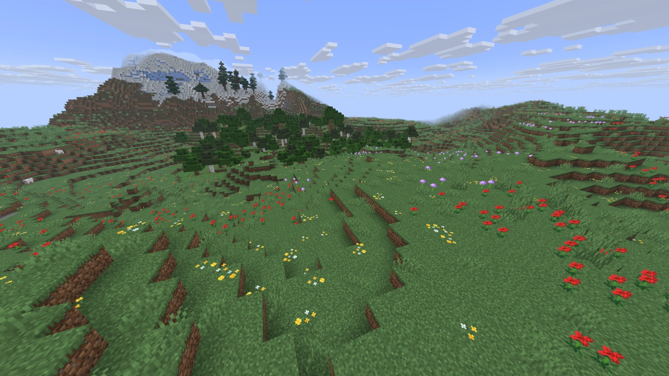 Blooming meadow on a mountain range