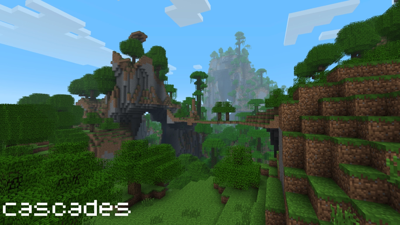 Cascades datapack: hybrid of Beta terrain and current biomes in Minecraft