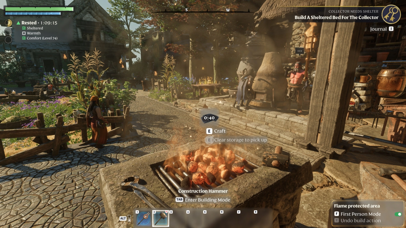 Enshrouded base building, Flame Altar, comfort, and expansion