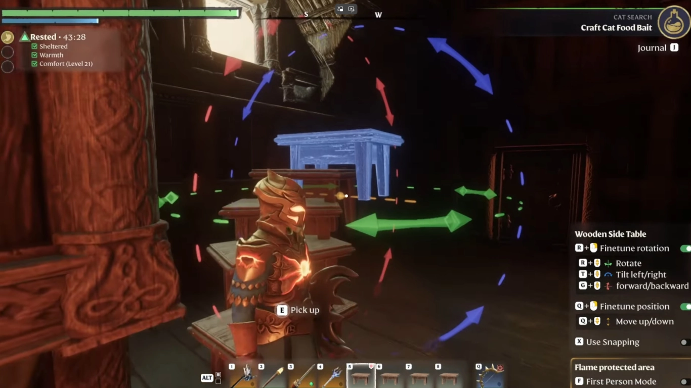 Enshrouded 360-degree rotation for decoration and building parts