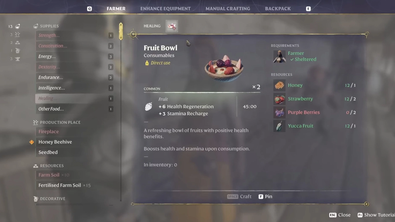 Tipos de plantas en Enshrouded: frutas, verduras, hierbas, cereales y más