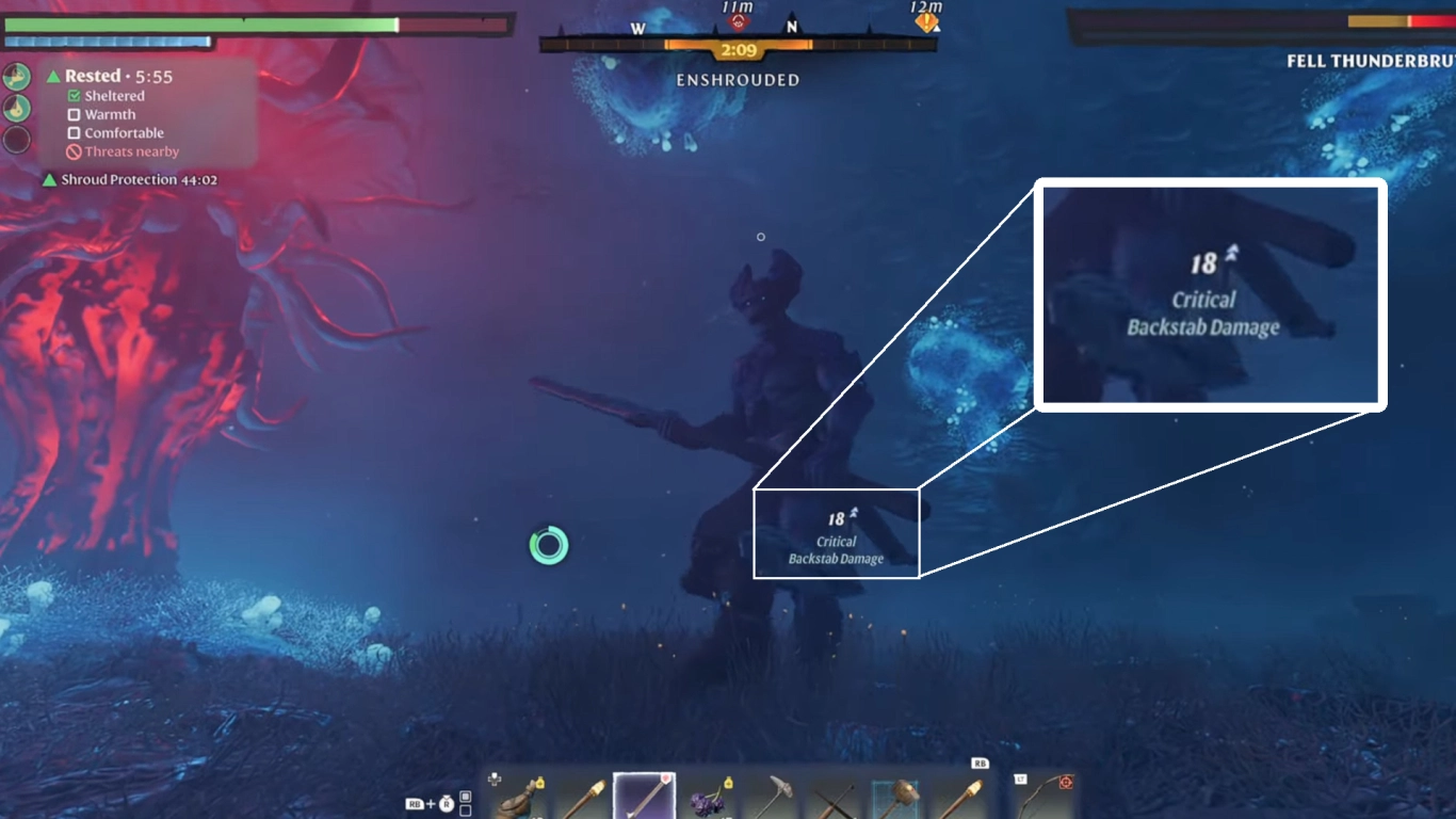 Enshrouded combat movement with dodges, rolls, and double jumps