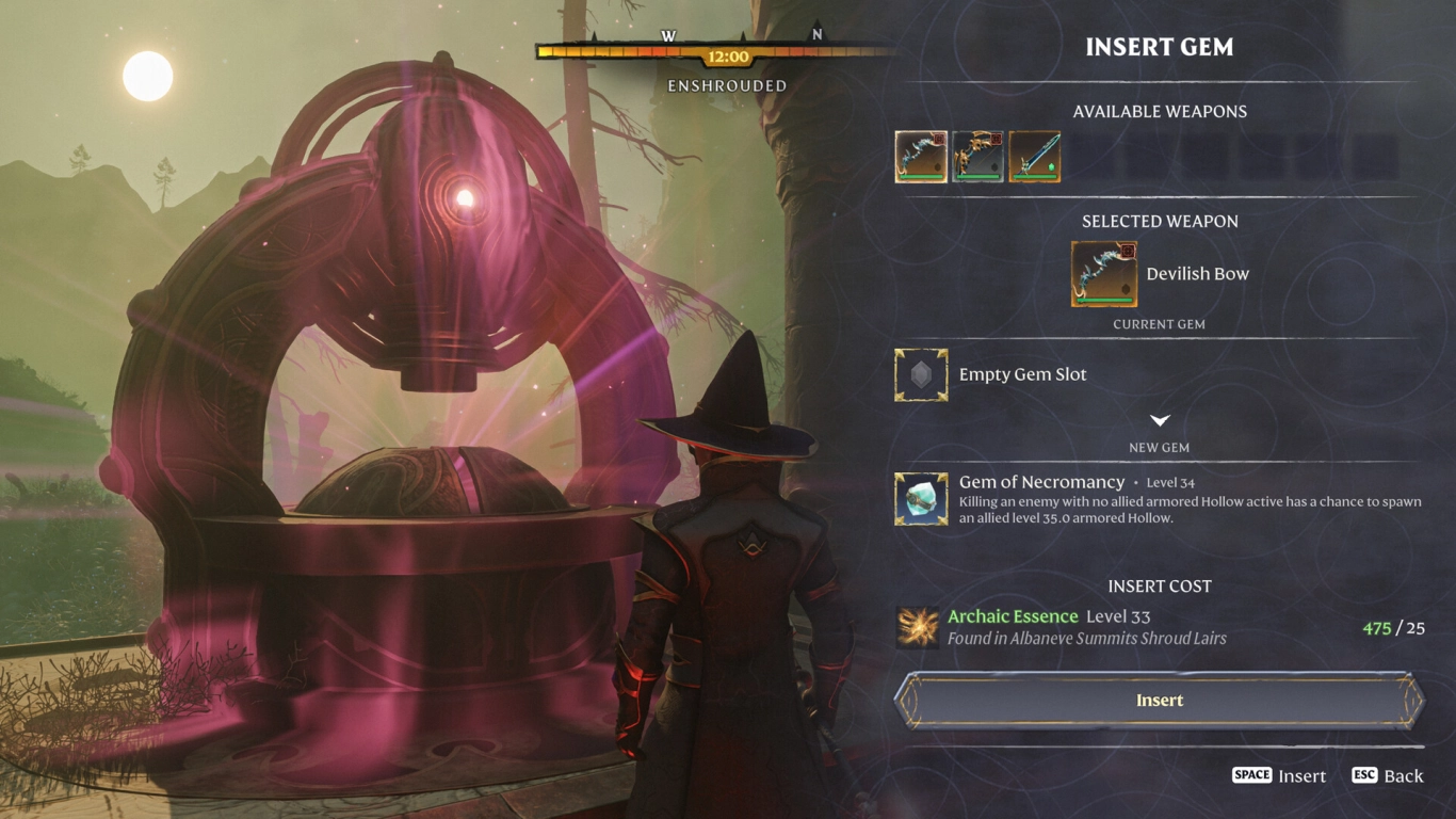 Enshrouded gems for weapons and builds