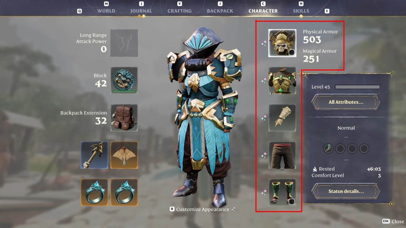 Enshrouded armor guide with stats, appearance, and locations