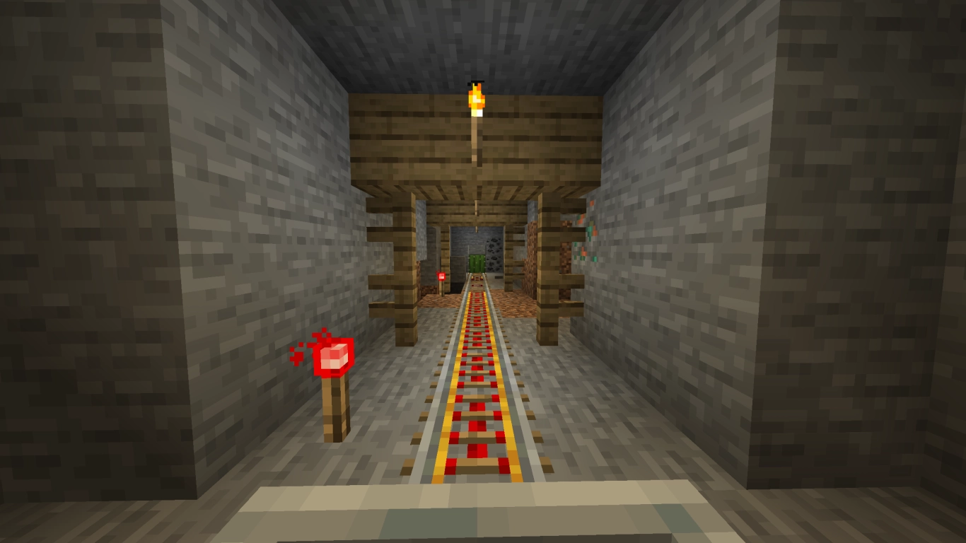 Longer rail tracks in Minecraft