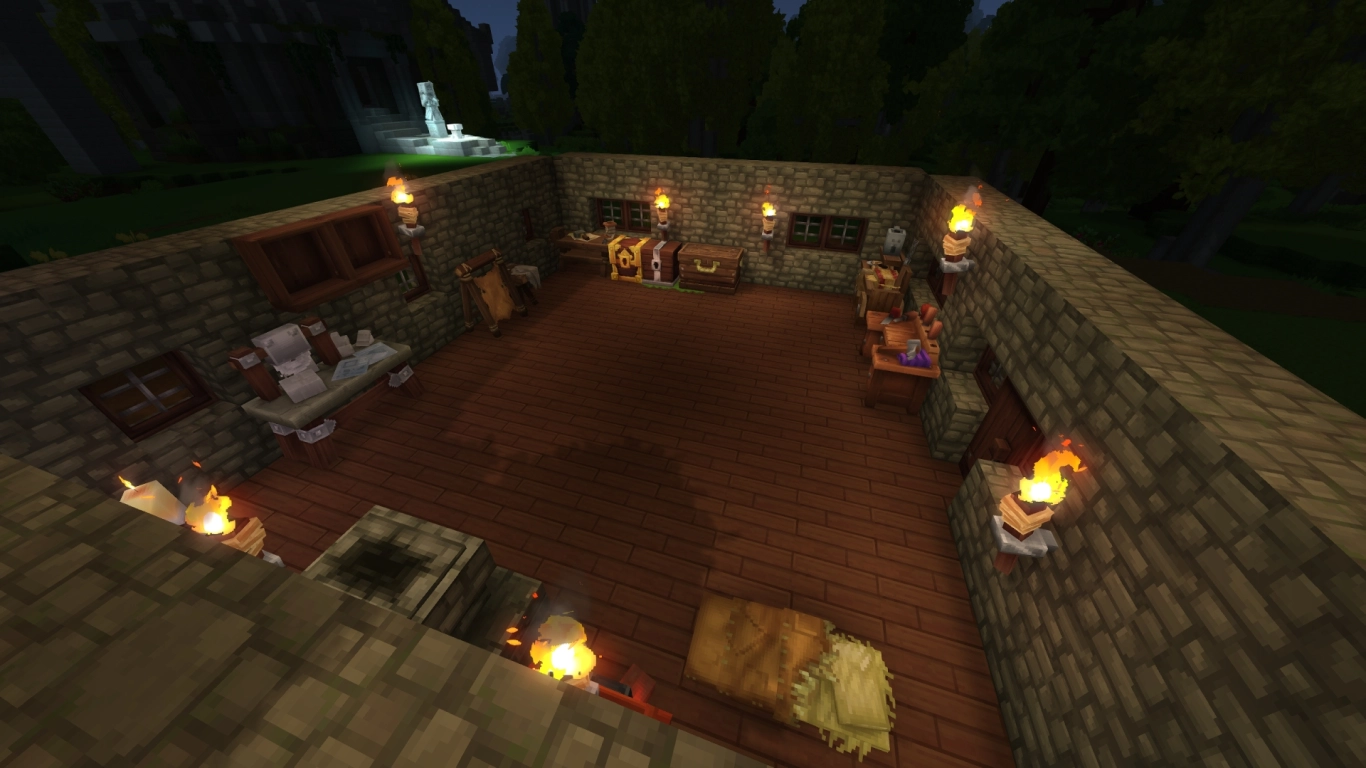 Hytale build a base bed workbenches chests