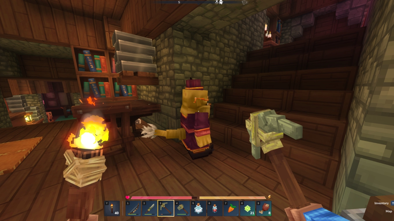 Hytale Hidey Hole, base subterránea con Klops y botín