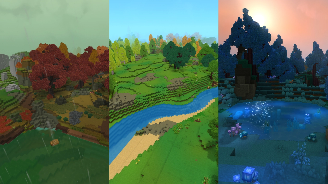 Hytale Zona 1 Emerald Wilds: visión general de praderas, bosques y pantanos