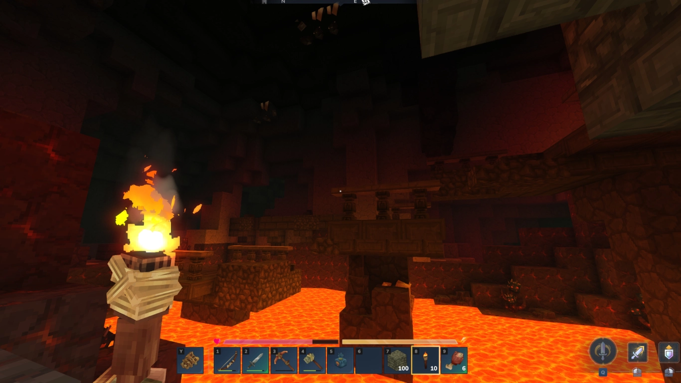 Hytale cave with copper veins and early iron deposits