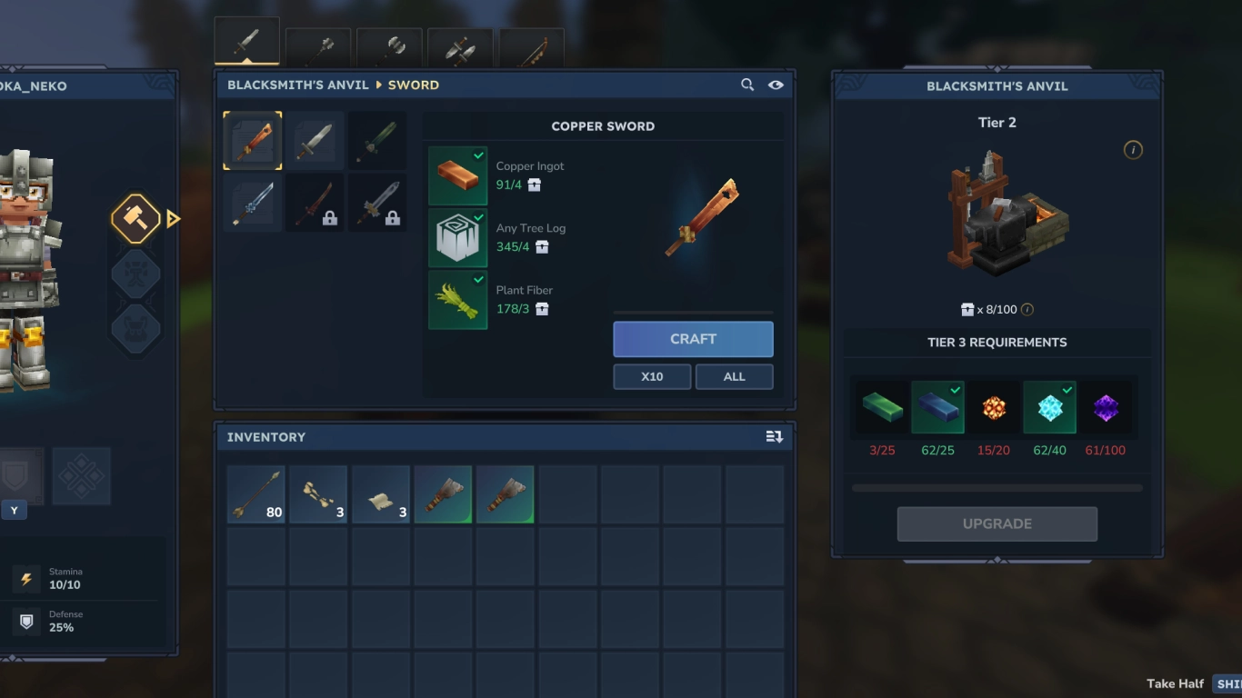 Hytale weapon smithy and smithing upgrades