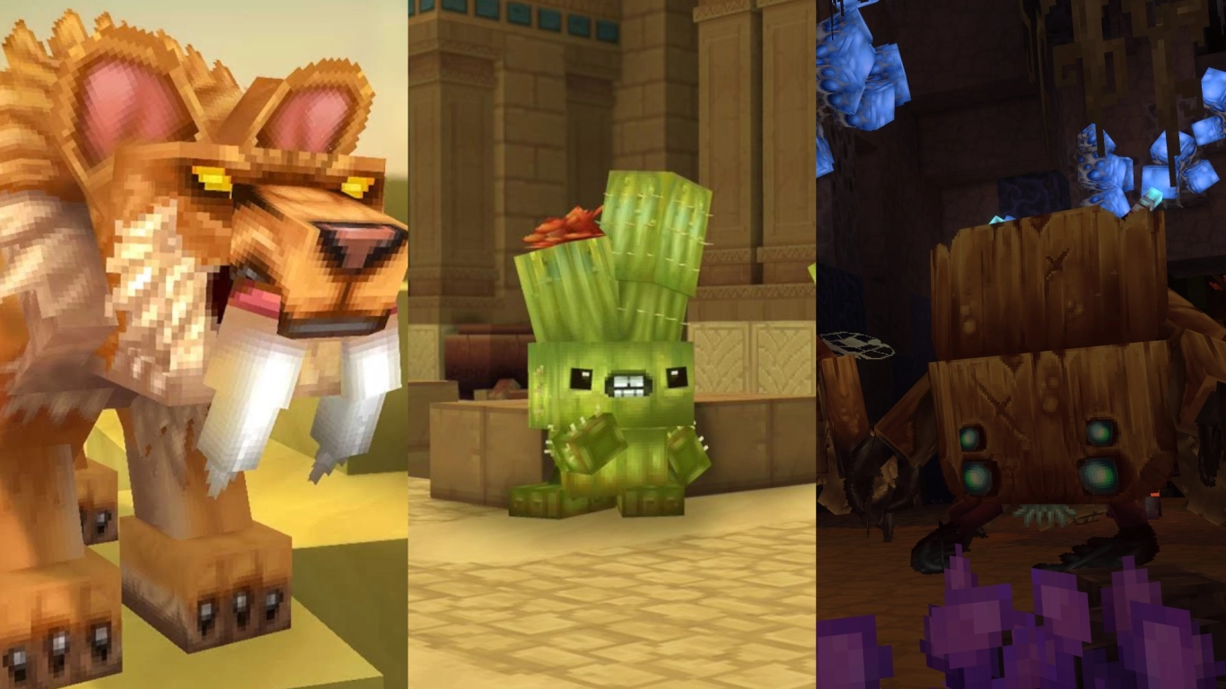 Hytale Zone 2 desert: Scarak, scorpions, crocodiles, and saber-toothed tigers