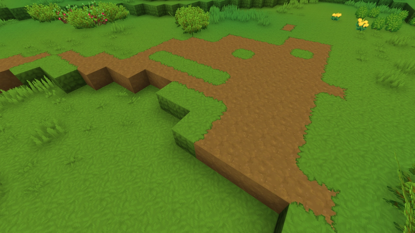 Crecimiento de la hierba en Hytale que cubre la tierra automáticamente