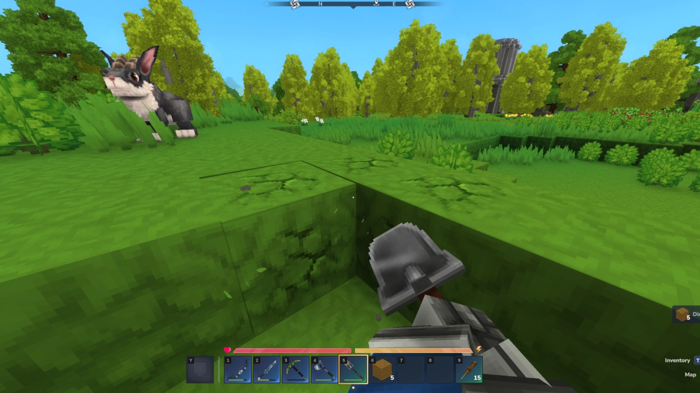 Hytale iron shovel for faster removal of multiple dirt blocks