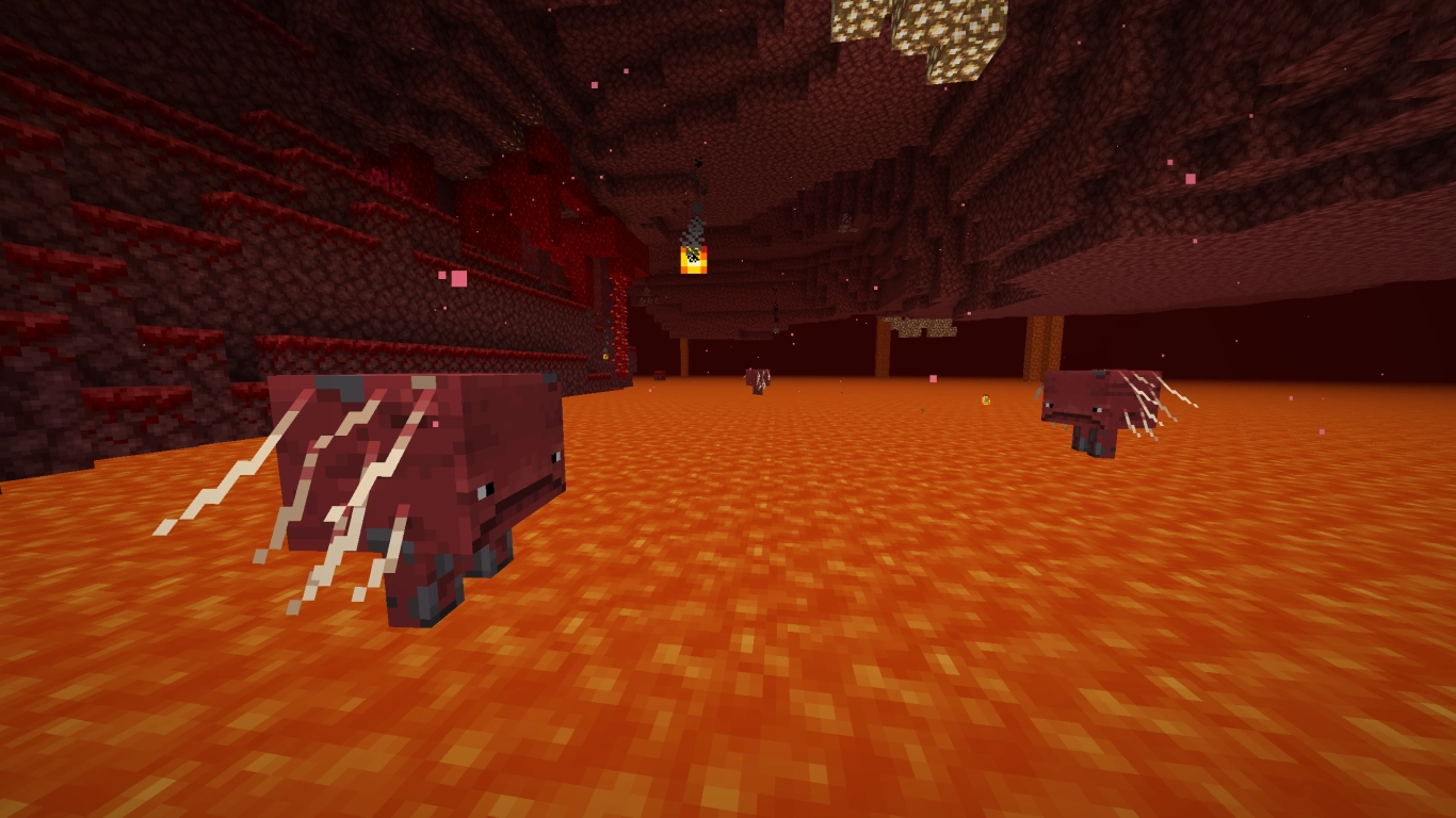 Striders crossing a lava lake