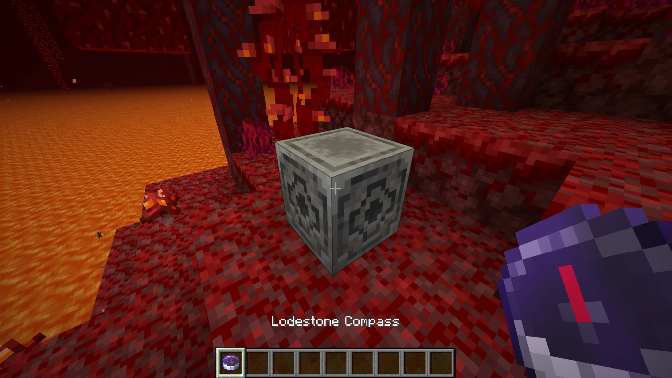 Lodestone with compass