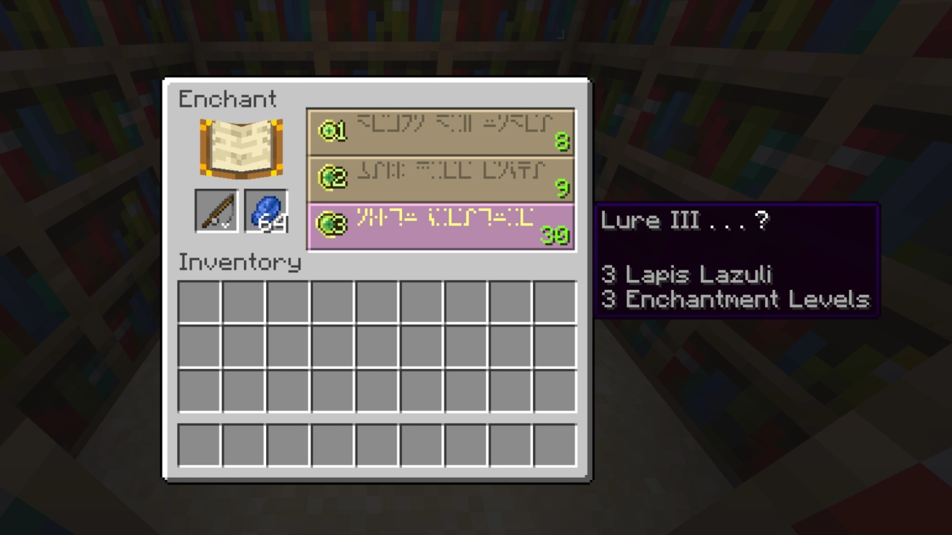 Encantamientos para la caña en Minecraft: Suerte marina, Atraer, Irrompibilidad, Reparación