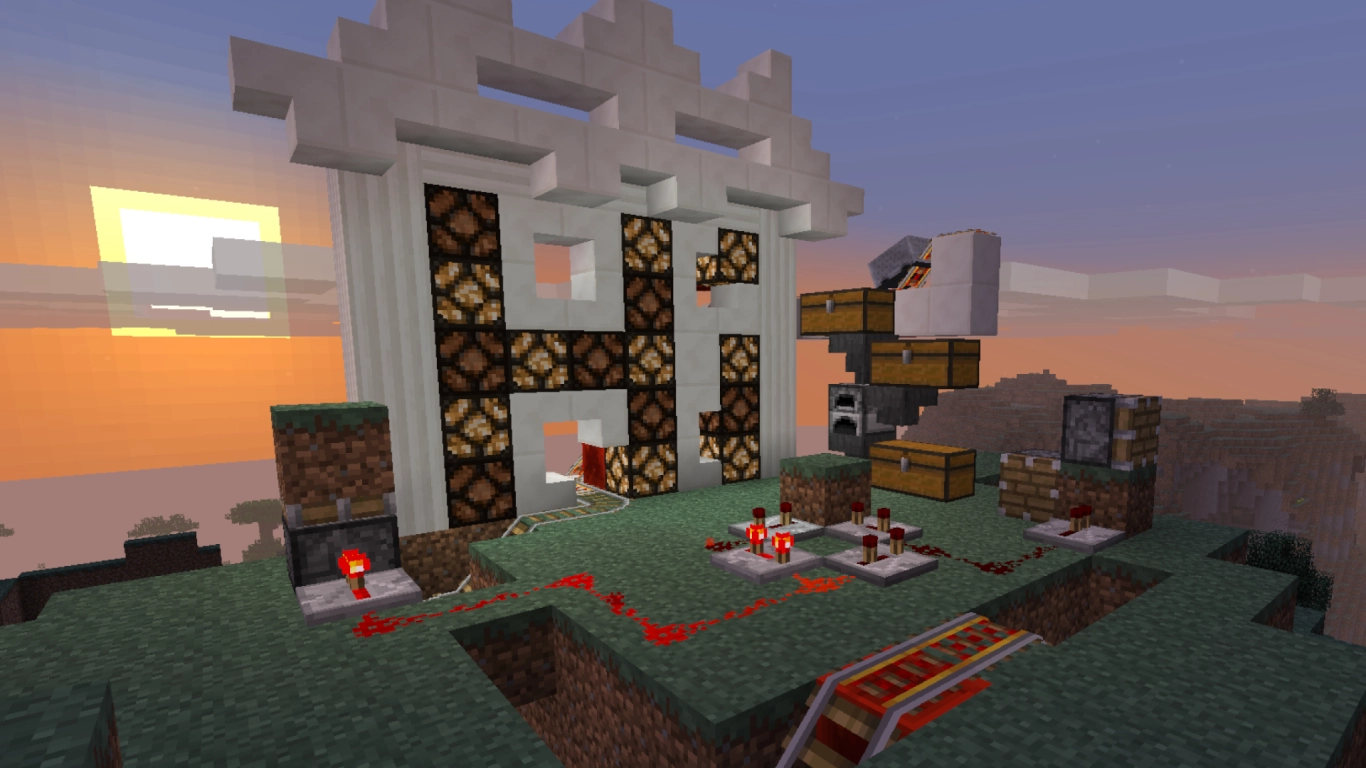 Minecraft 1.5 Redstone Update with hoppers, quartz, and the comparator