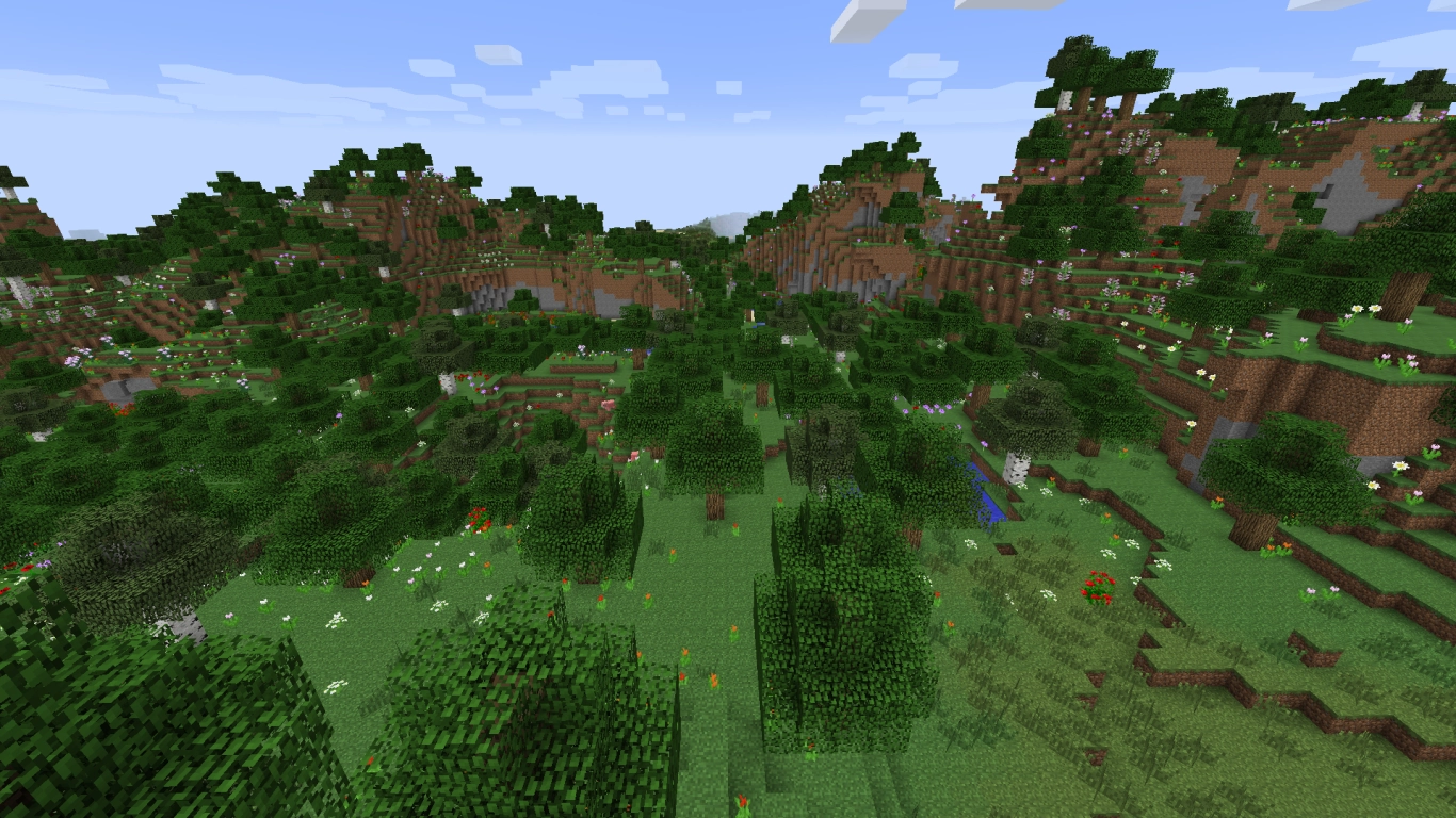Minecraft 1.7 biome update with savanna, badlands, and stained glass