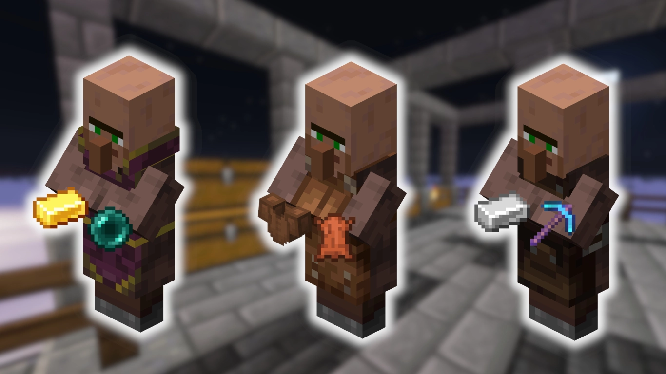 Aldeano pescador de Minecraft: caña encantada e hilo por esmeraldas