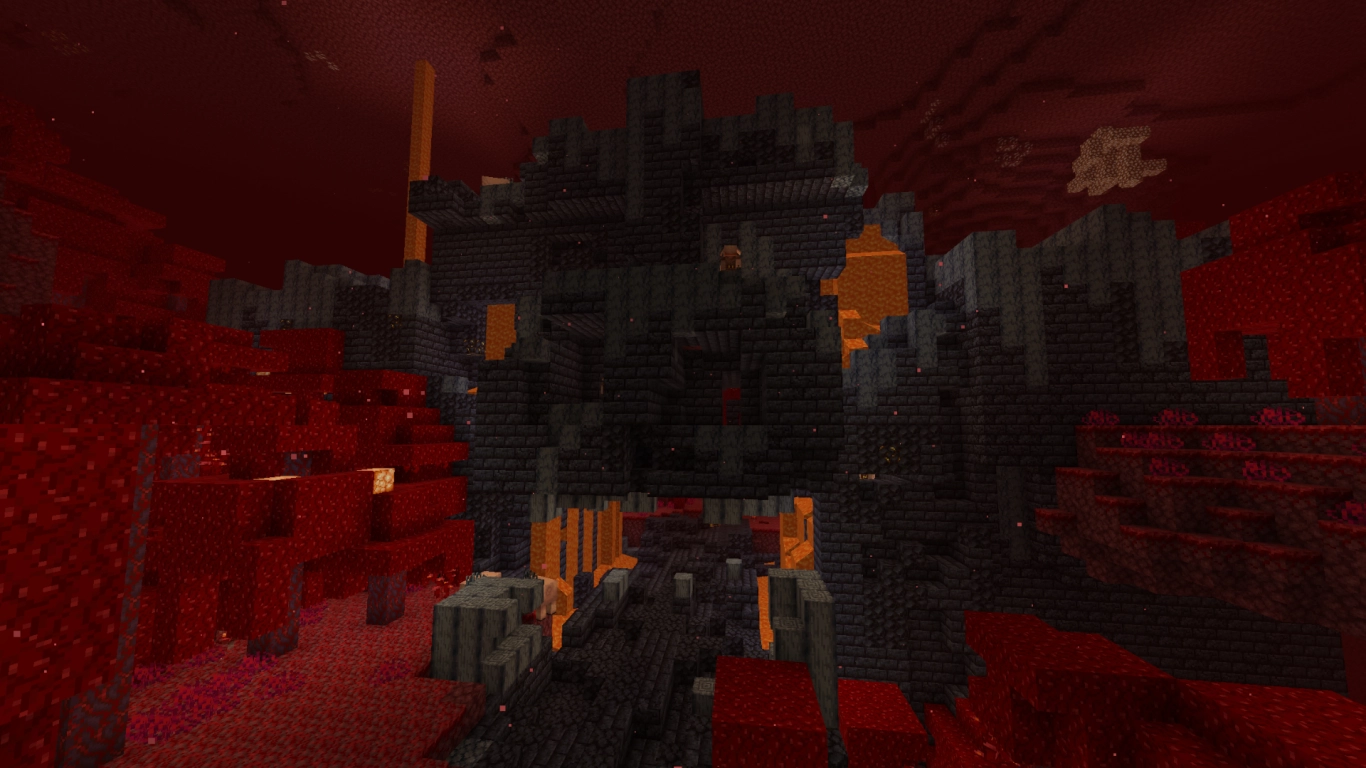 Minecraft starting in the Nether with Piglins bastions and biomes