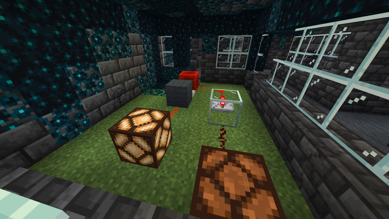Minecraft Ancient City secret areas with wool ice defense towers and vaults