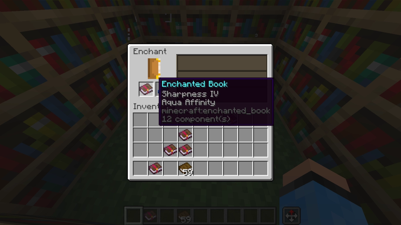 Minecraft optimize enchantments using books and an anvil