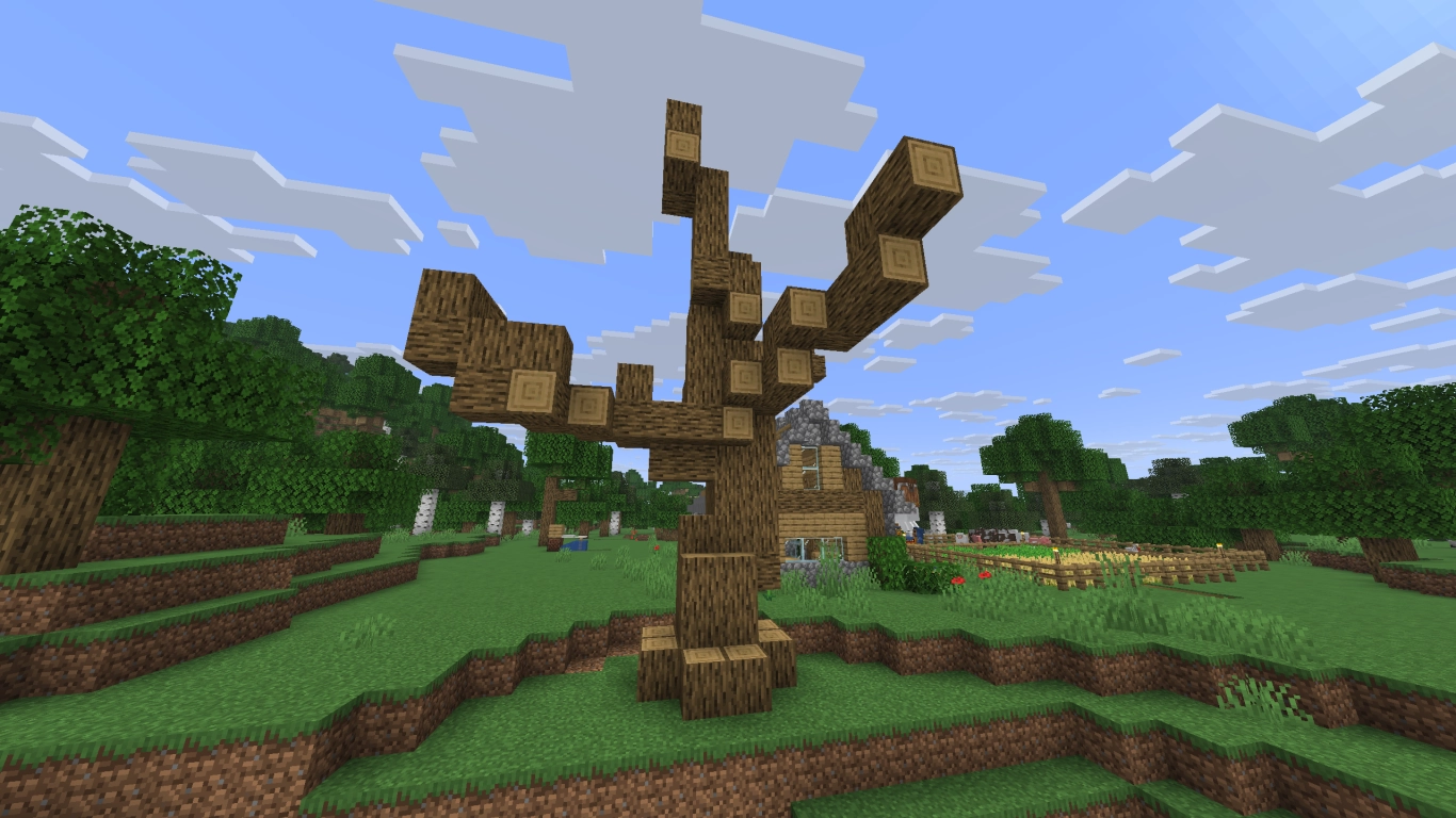 Choosing blocks for the tree trunk