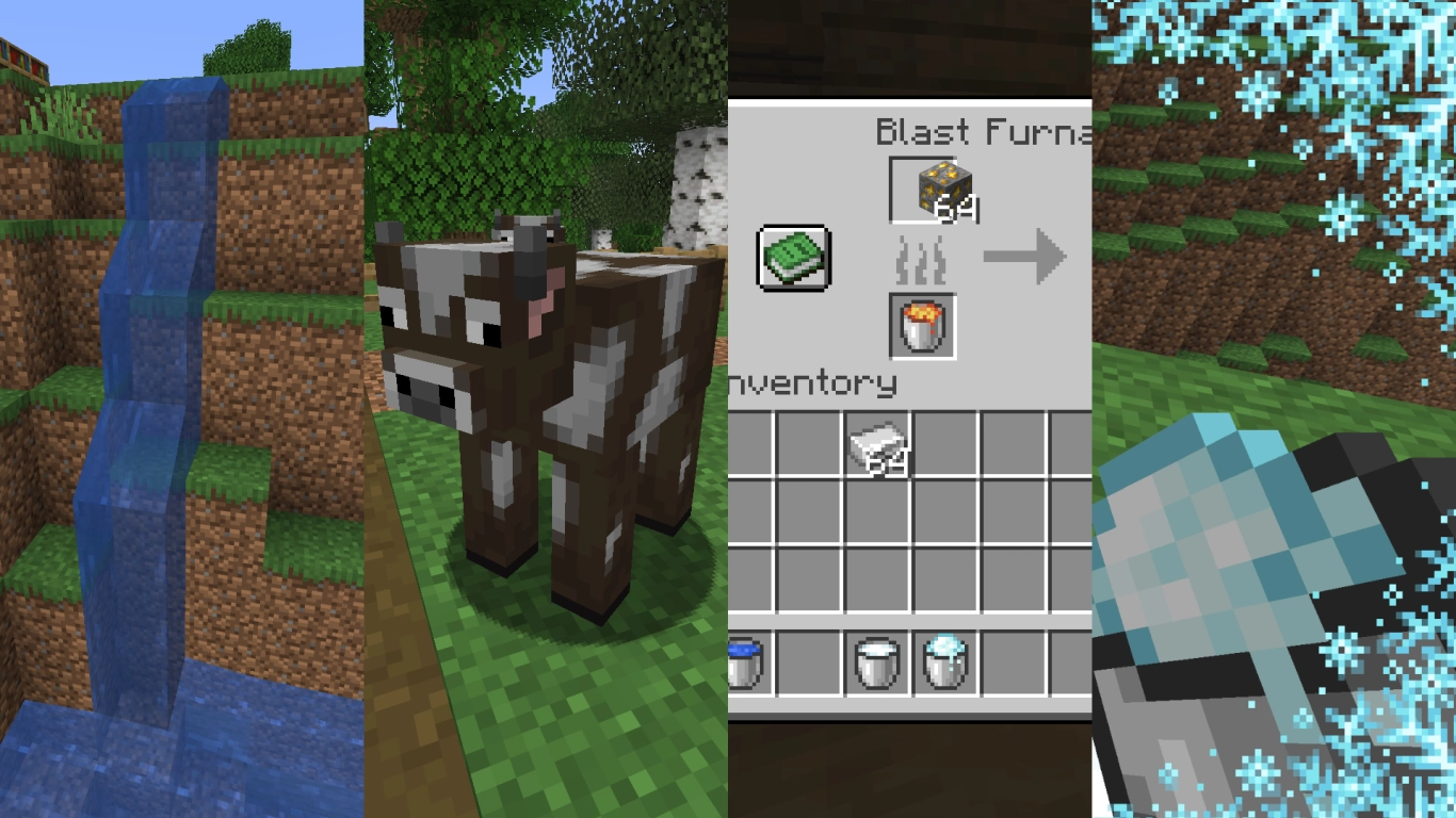 Transporting fluids in Minecraft with buckets: how to use water, lava, milk, and powder snow correctly