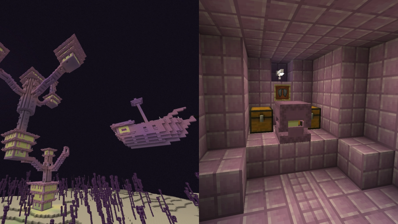 Find the Minecraft elytra in the End Ship of an End City