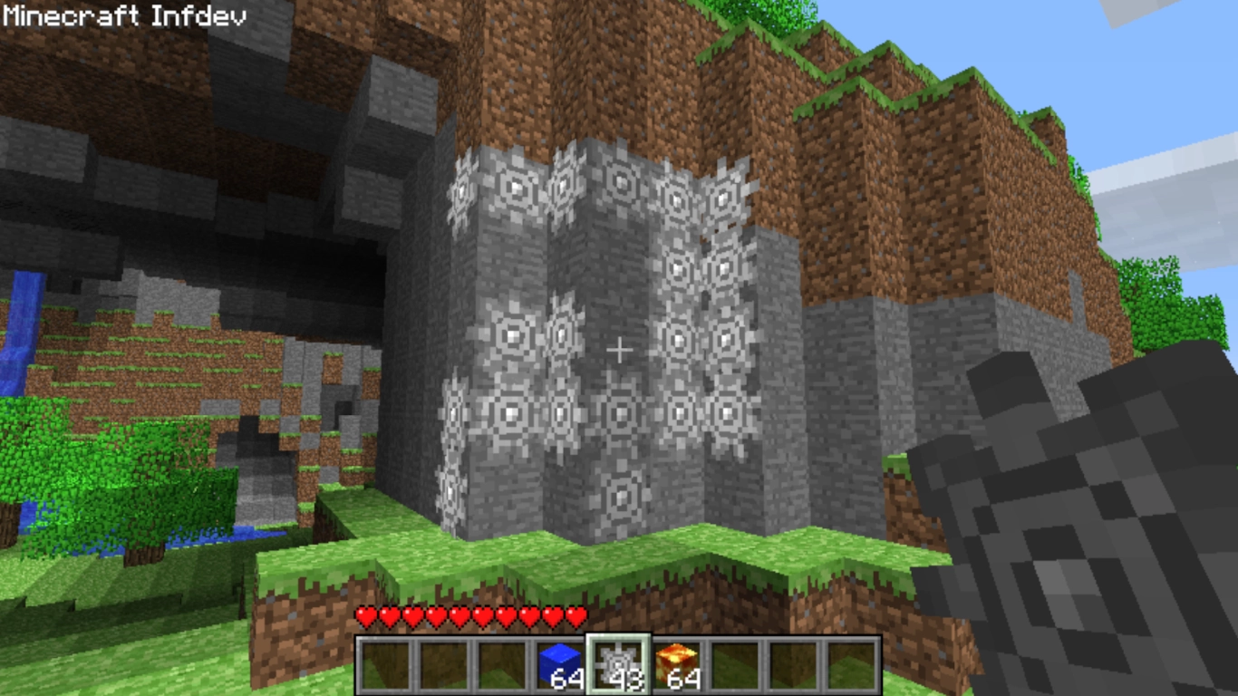 Engranajes de Minecraft, concepto temprano de redstone