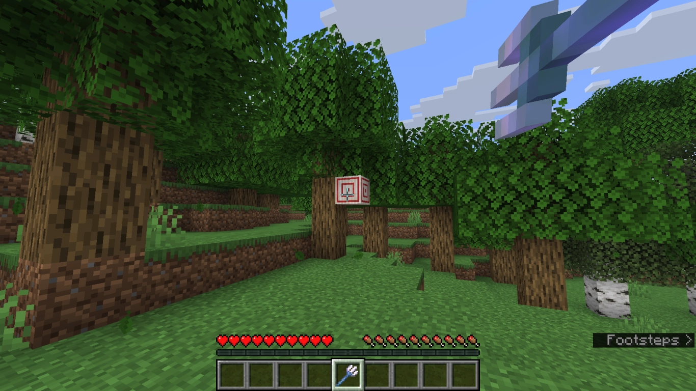 Minecraft Trident: Loyalty, Channeling and Riptide for ranged combat