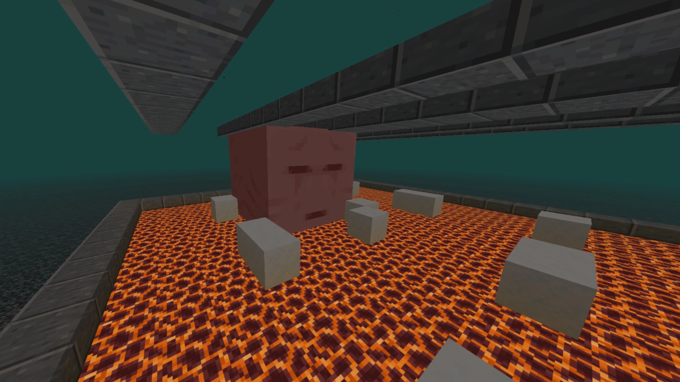 Punto AFK sobre una torre de andamios encima de la granja de ghasts hasta Y=255 en Minecraft