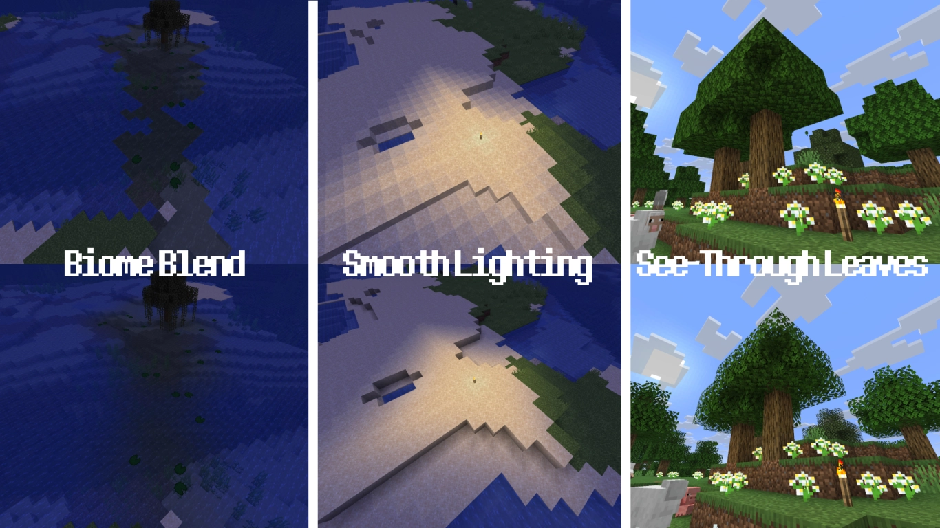 Ajustes de distancia de visión, distancia de simulación, niveles de mipmap y nubes en Minecraft