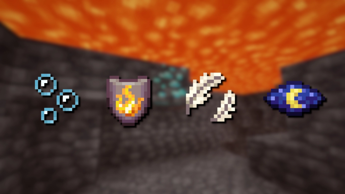 Potions for Minecraft caves: Night Vision, Fire Resistance, Water Breathing, and Slow Falling