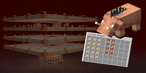 Granja de hoglins en Minecraft: farmea automáticamente carne de cerdo y cuero en el Nether