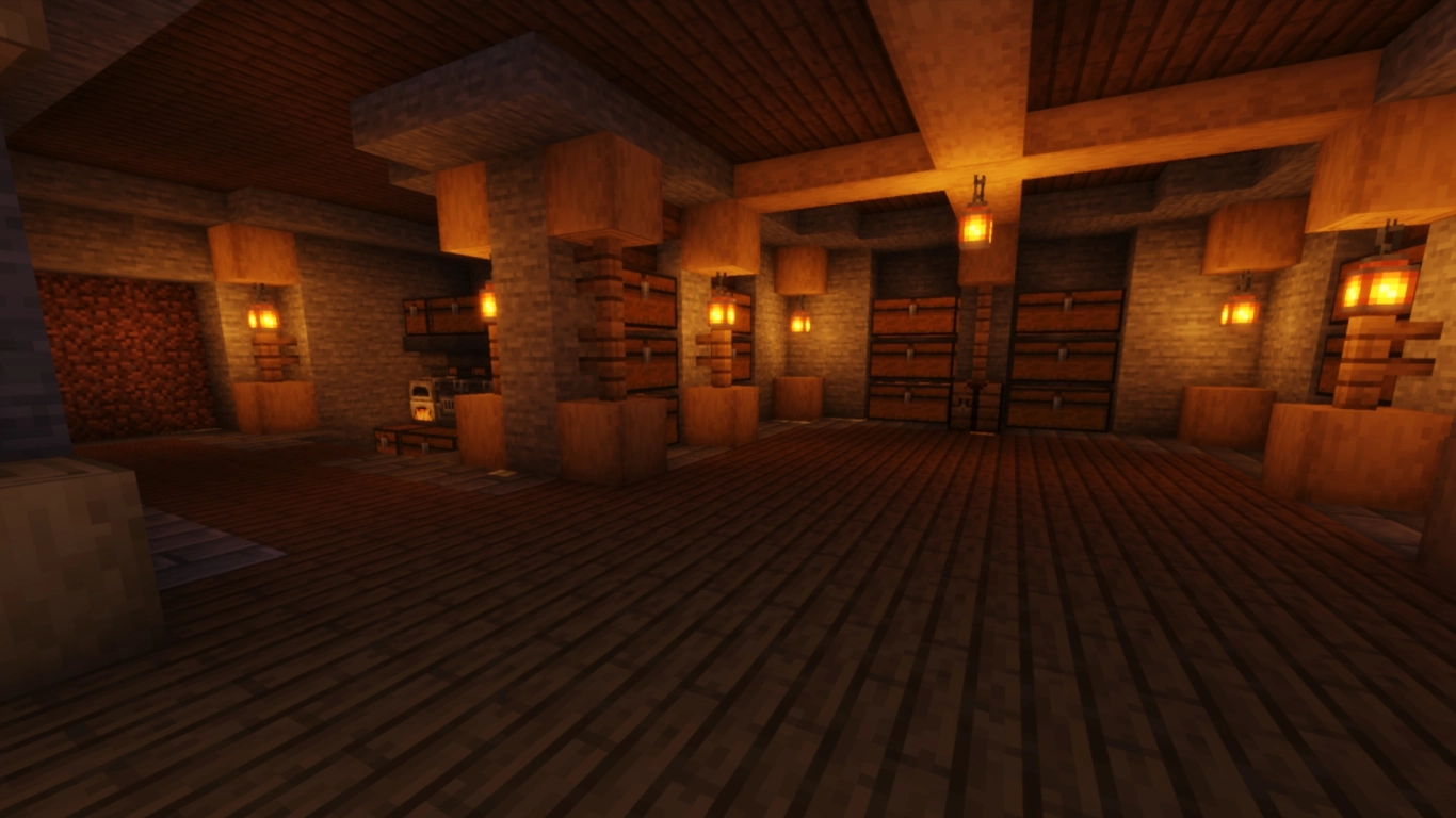 Almacén central de Minecraft con clasificación automática de ítems en la megabase