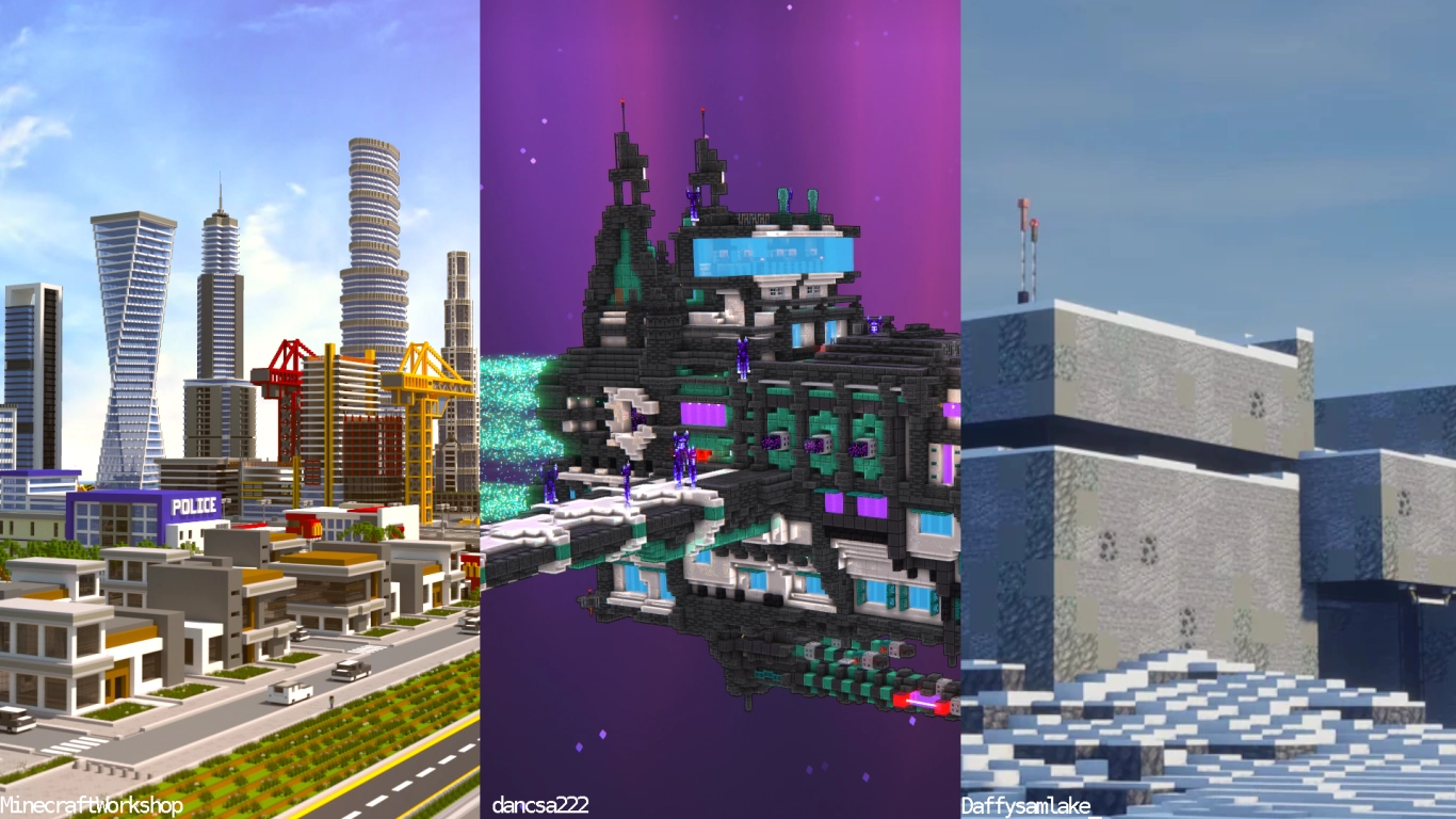 Construcciones futuristas en Minecraft: ciudad, nave espacial, laboratorio secreto