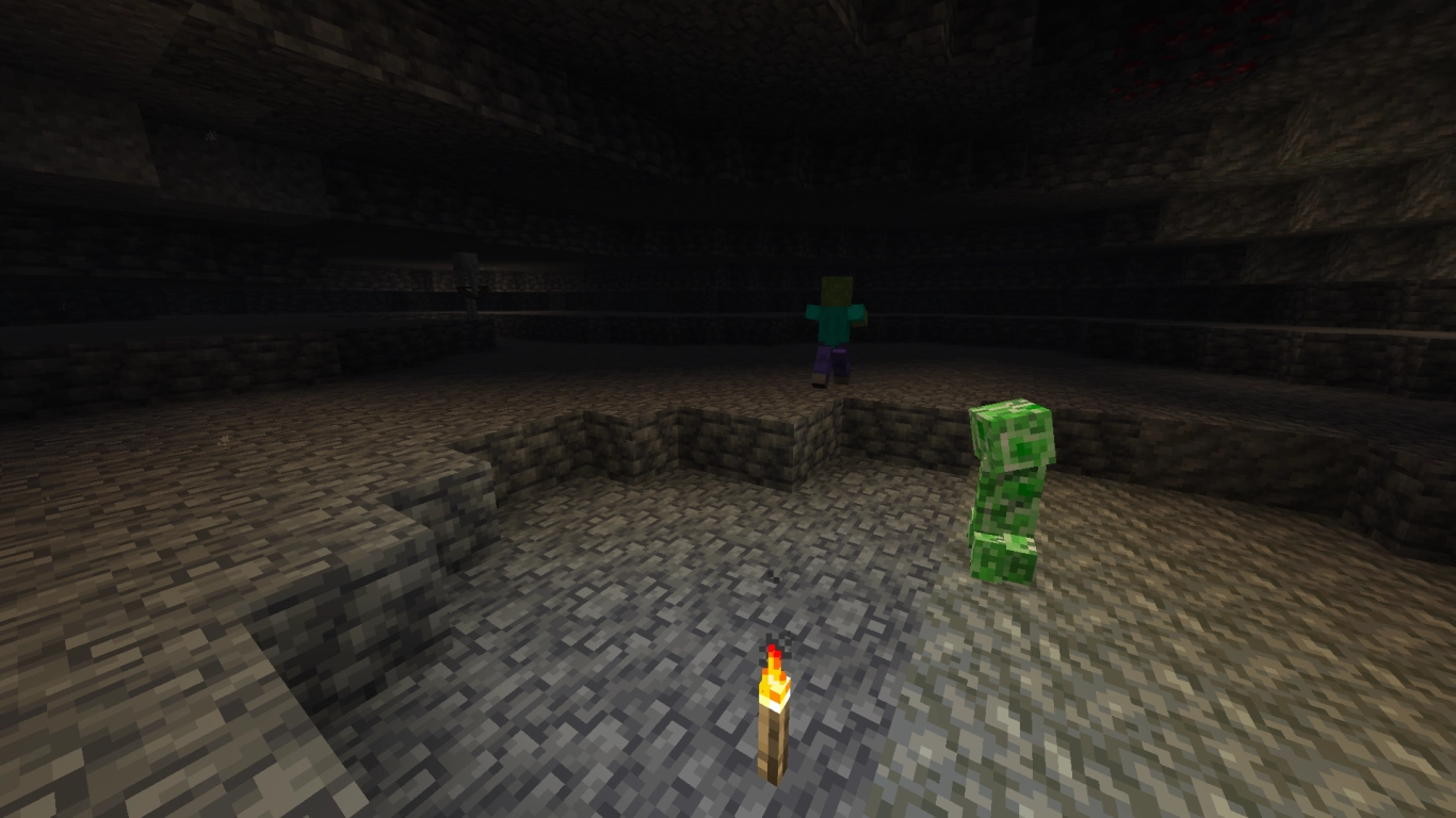 Minecraft mob spawning: Comparing depth levels and light levels in caves
