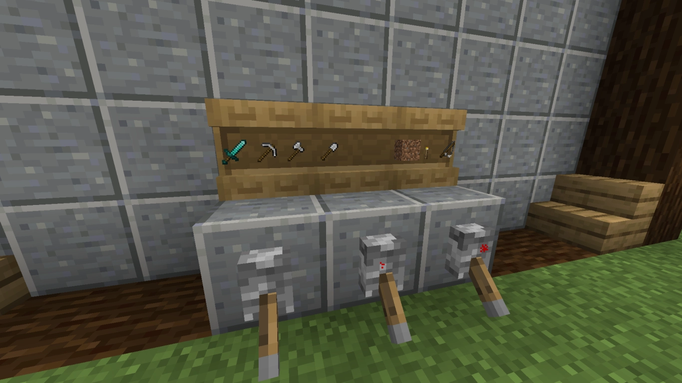 Automatically swap the Minecraft hotbar using shelves and Redstone