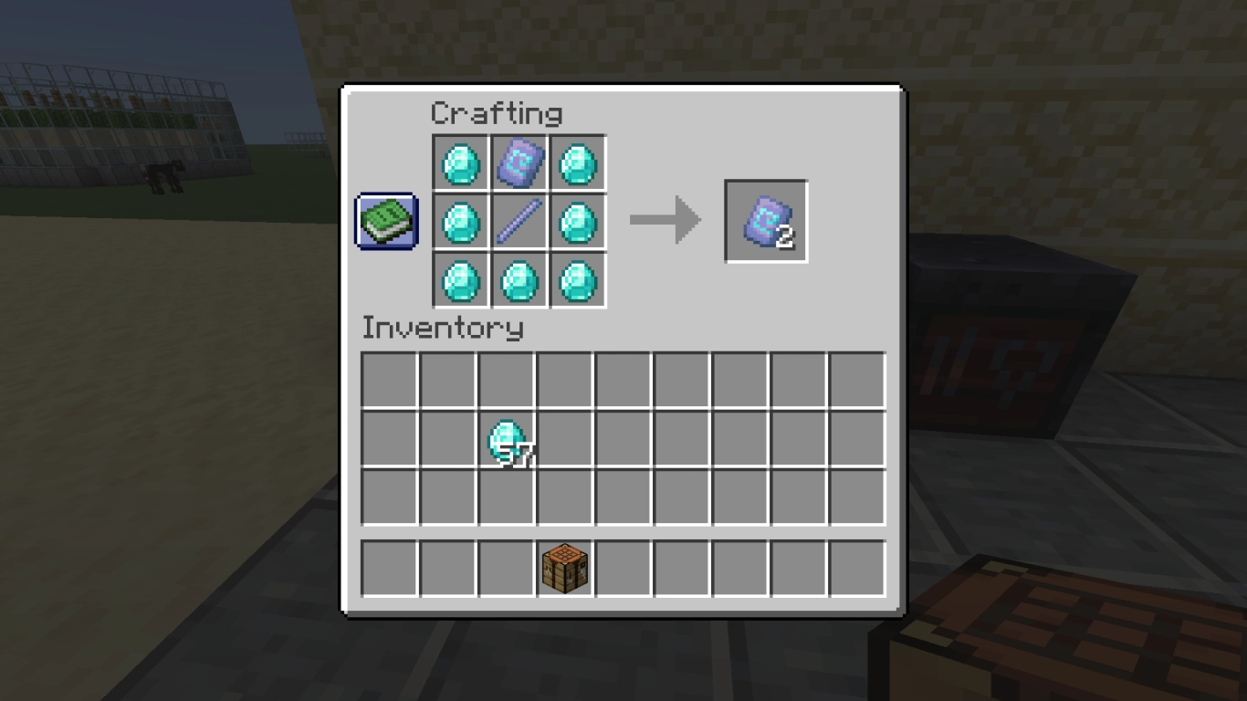Duplicating Minecraft smithing templates in the crafting table with diamonds