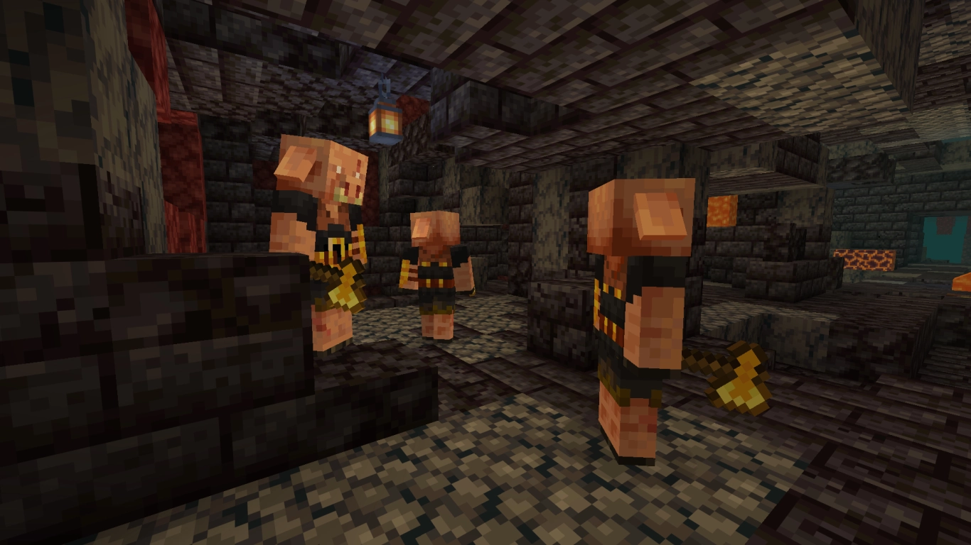 Minecraft Piglin Brute guarding a bastion in the Nether