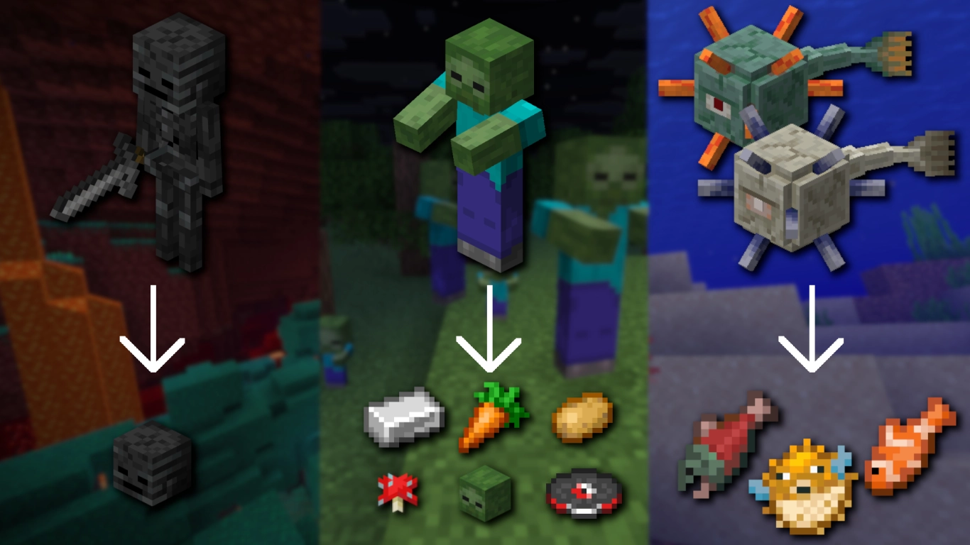 Differences between Minecraft Java and Bedrock in fish drops and bone meal