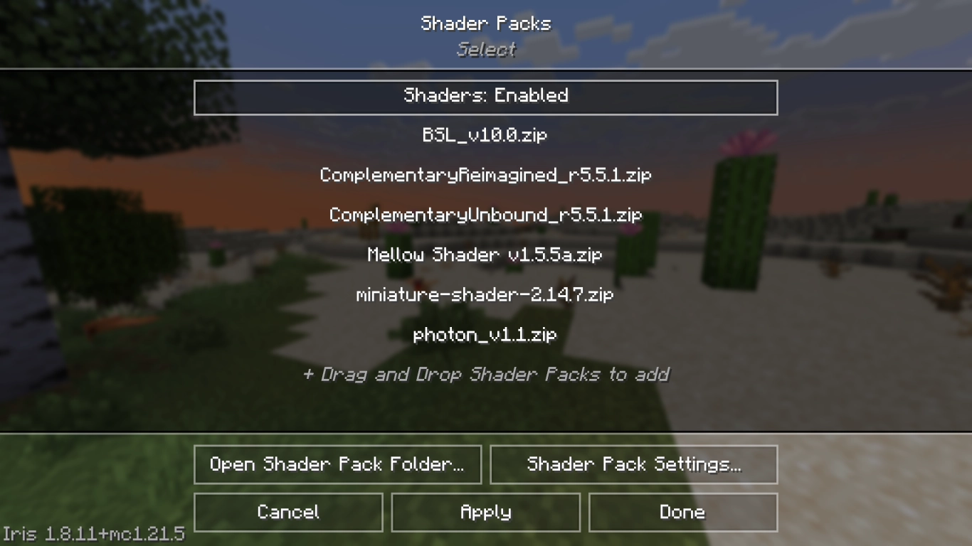 Websites for downloading Minecraft shaders