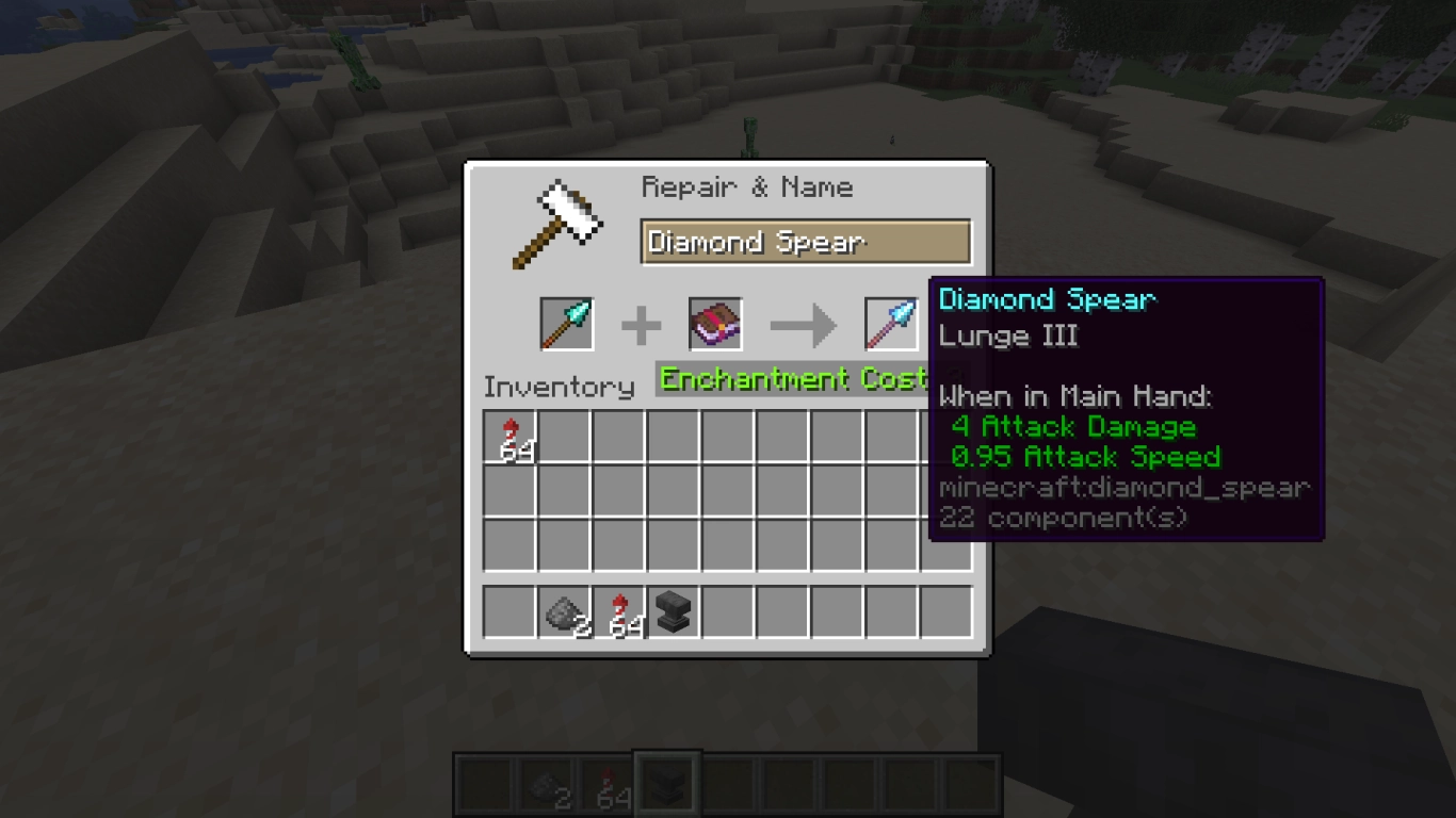 Minecraft spear enchantment Lunge overview