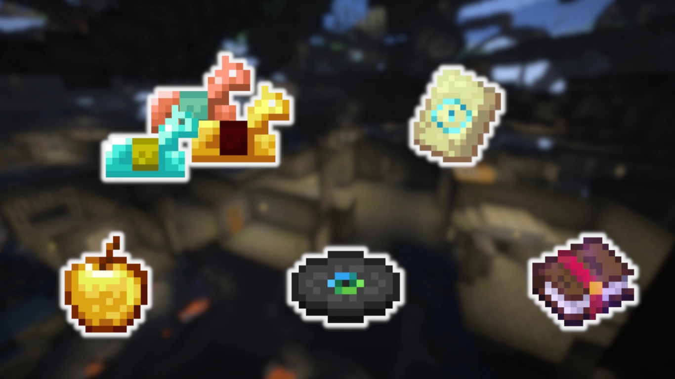Chest loot and enchanted books in a Minecraft Stronghold library