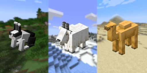 Descubre los animales de Minecraft: conejos, camellos y cabras